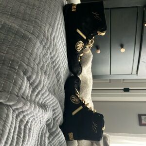 Black and Gold High-Top Sneakers